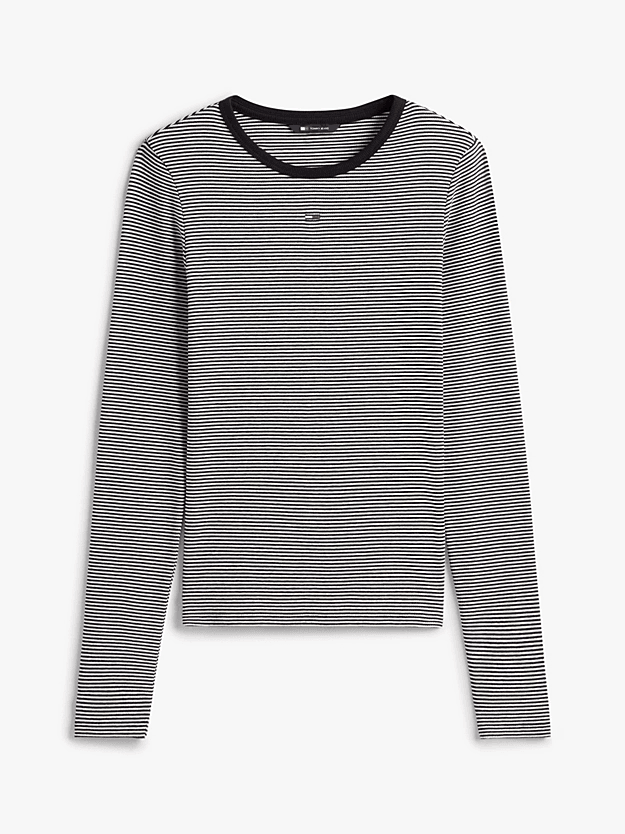 Γυναικείο Ριγέ Μακρυμάνικο T-shirt Μαύρο Tommy Jeans DW0DW17387-0AP