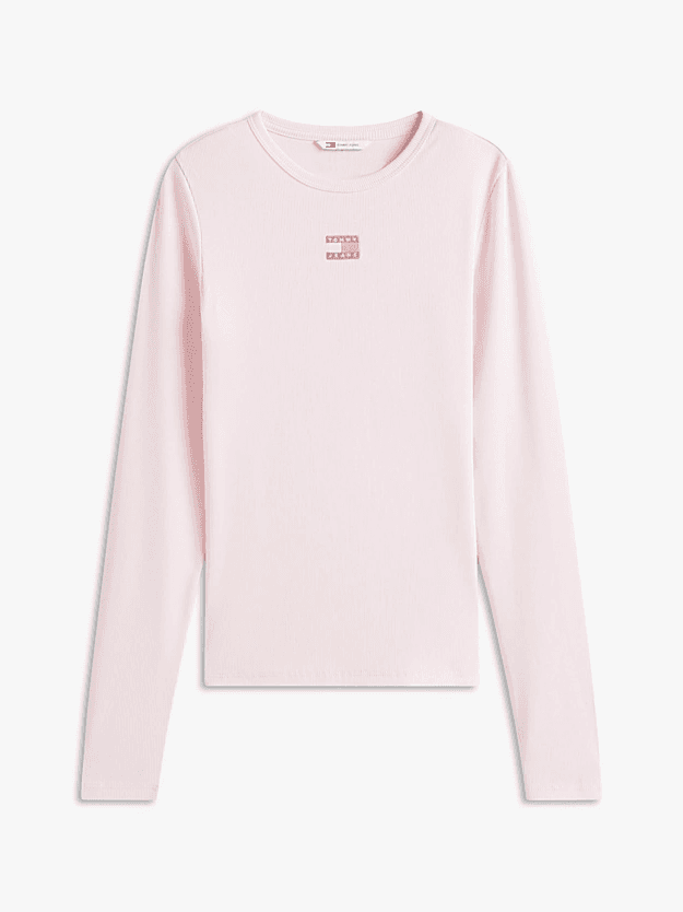 Γυναικείο Slim Μακρυμάνικο T-shirt Ροζ Tommy Jeans DW0DW20178-TOG