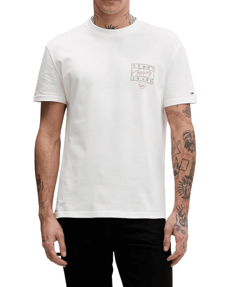 Ανδρικό T-shirt Λευκό Tommy Jeans DM0DM22319-YBL