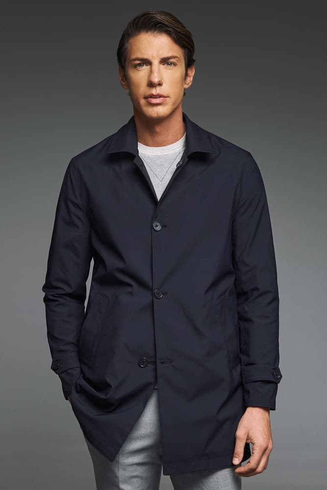 Ανδρική Καπαρντίνα Διπλής Όψεως Μπλε/Μαύρη Guy Laroche EW244037-BLUE