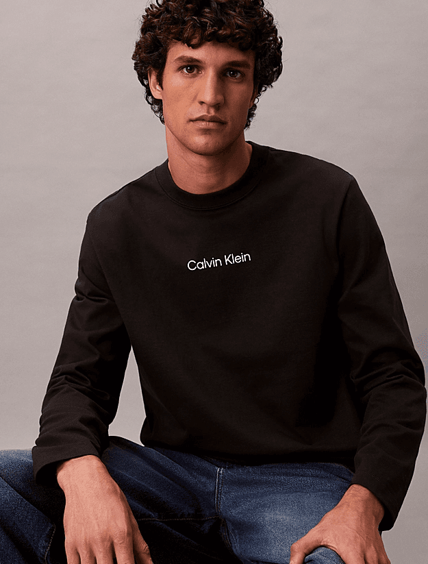Ανδρικό Μακρυμάνικο T-shirt Μαύρο Calvin Klein LV04LD232G-UB1