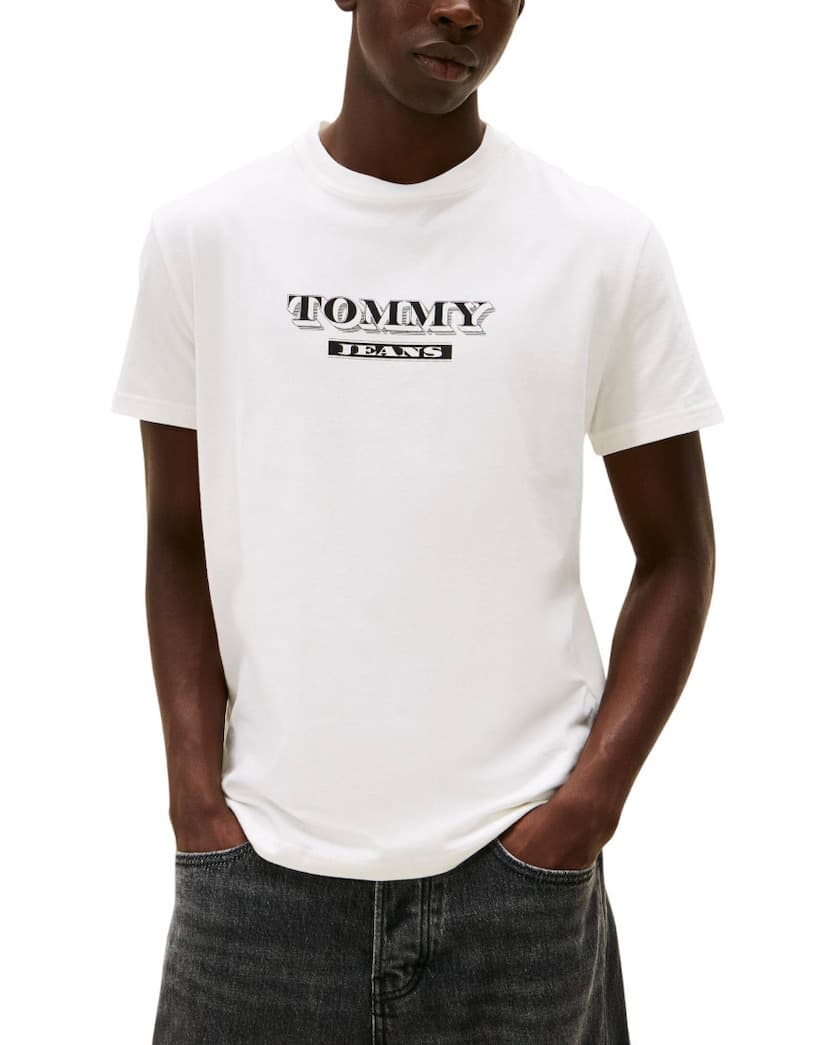 Ανδρικό T-shirt Λευκό Tommy Jeans DM0DM22322-YBL