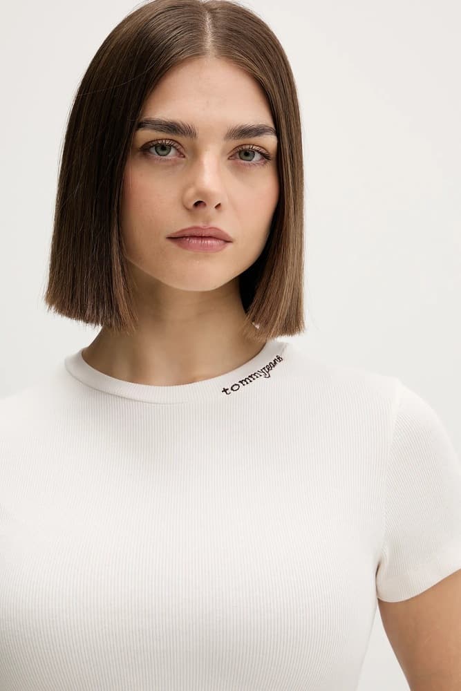 Γυναικείο Slim T-shirt Λευκό Tommy Jeans DW0DW22079-YBH
