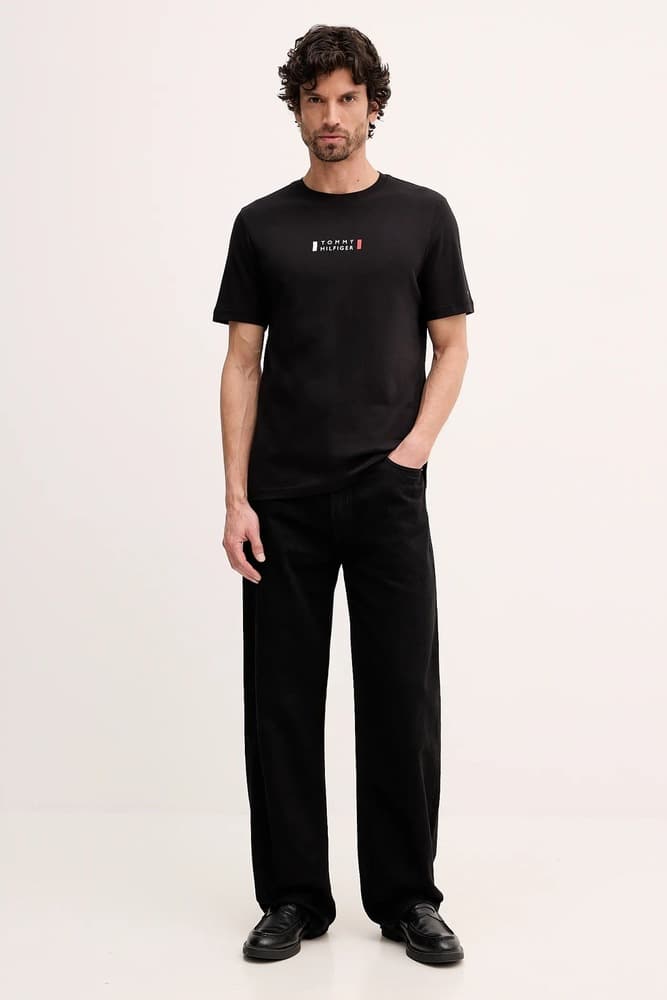 Ανδρικό T-shirt Μαύρο Tommy Hilfiger MW0MW41453-BDS