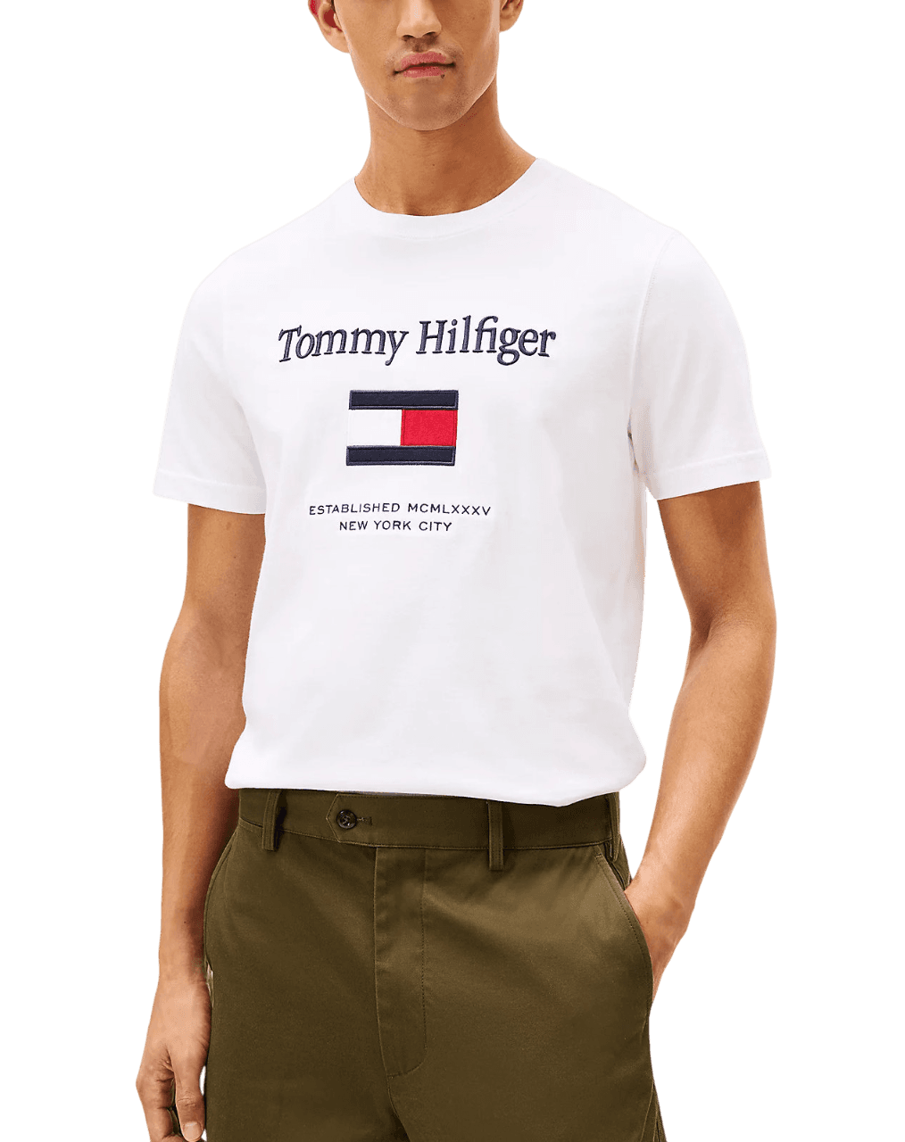 Ανδρικό T-shirt Λευκό Tommy Hilfiger MW0MW42736-YBR