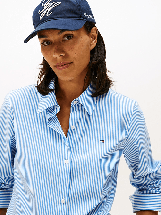 Γυναικείο Ριγέ Πουκάμισο Μπλε Tommy Hilfiger WW0WW47169-0BC