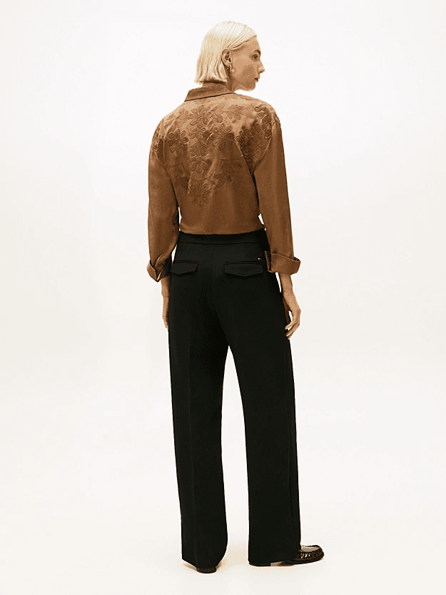 Γυναικείο Straight Παντελόνι Μαύρο Tommy Hilfiger WW0WW47799-BDS