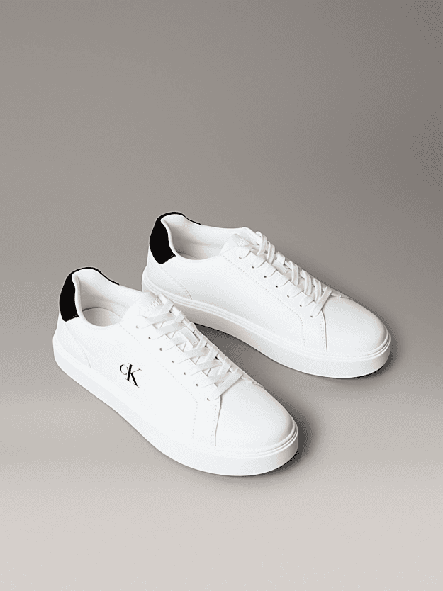 SNEAKER CALVIN KLEIN CLASSIC CUPSOLE LACE UP LTH BRIGHT WHITE/BLACK CALVIN KLEIN