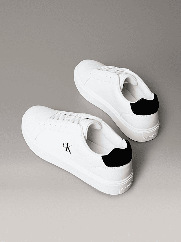 SNEAKER CALVIN KLEIN CLASSIC CUPSOLE LACE UP LTH BRIGHT WHITE/BLACK CALVIN KLEIN