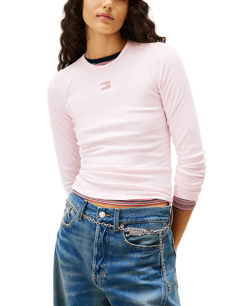 Γυναικείο Slim Μακρυμάνικο T-shirt Μαύρο Tommy Jeans DW0DW20178-BDS