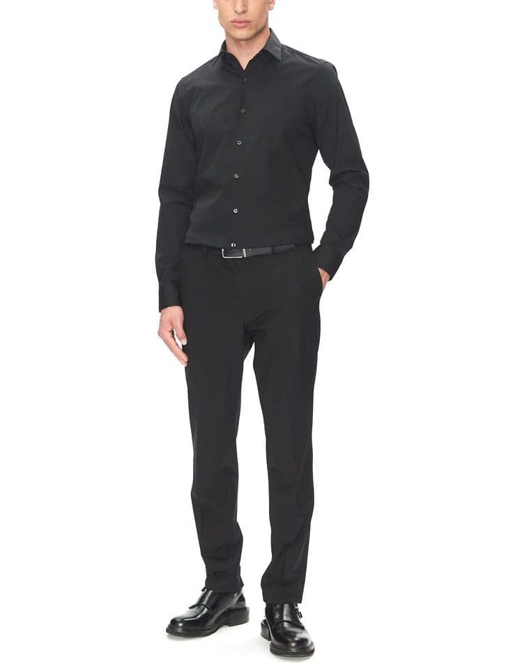 Ανδρικό Slim Πουκάμισο Μαύρο Calvin Klein LV019EU000-XNT