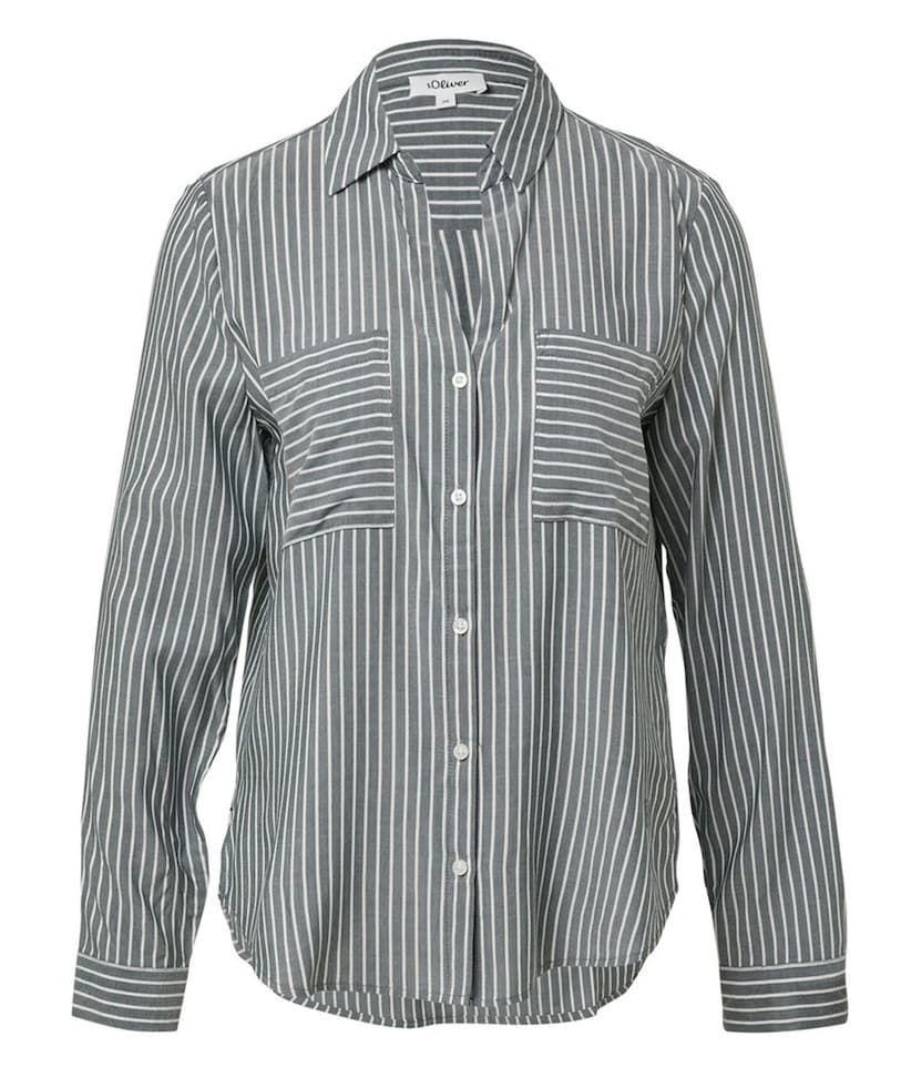 Γυναικείο Ριγέ Πουκάμισο Γκρι S.Oliver 2173585-69G9