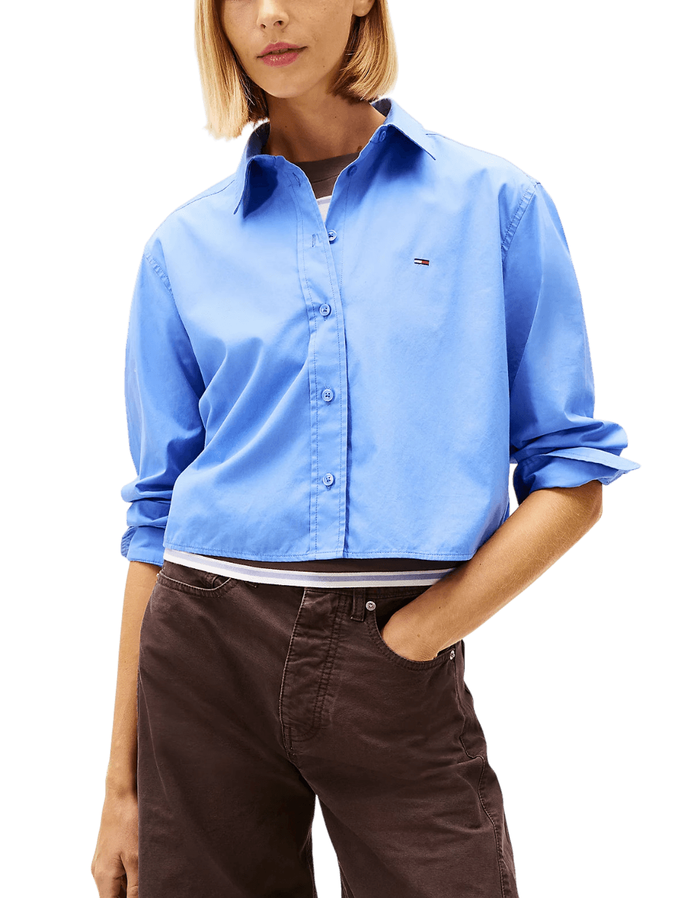 Γυναικείο Ριγέ Πουκάμισο Ροζ Tommy Jeans DW0DW22078-0E3