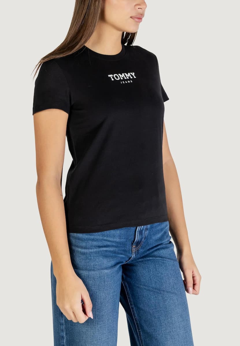 TOMMY JEANS TJW REG ESSENTIAL LOGO 2 TEE EXT DW0DW21842-BDS Black