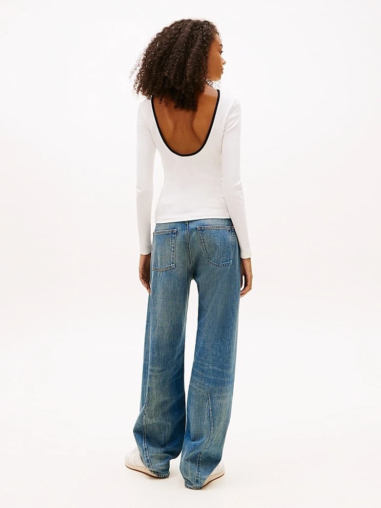 Γυναικεία Μακρυμάνικη Μπλούζα Λευκή Tommy Jeans DW0DW21839-YBL