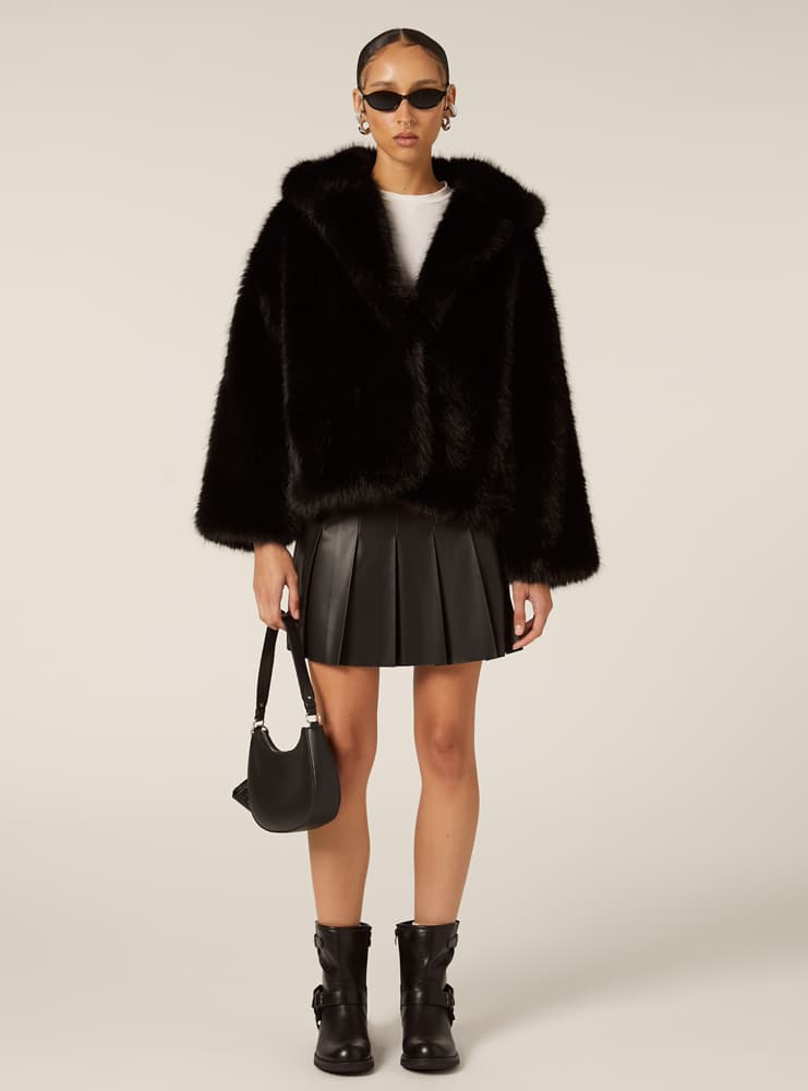 Γυναικεία Eco Γούνα Μαύρη Alcott CP0075DOAX15-BLACK