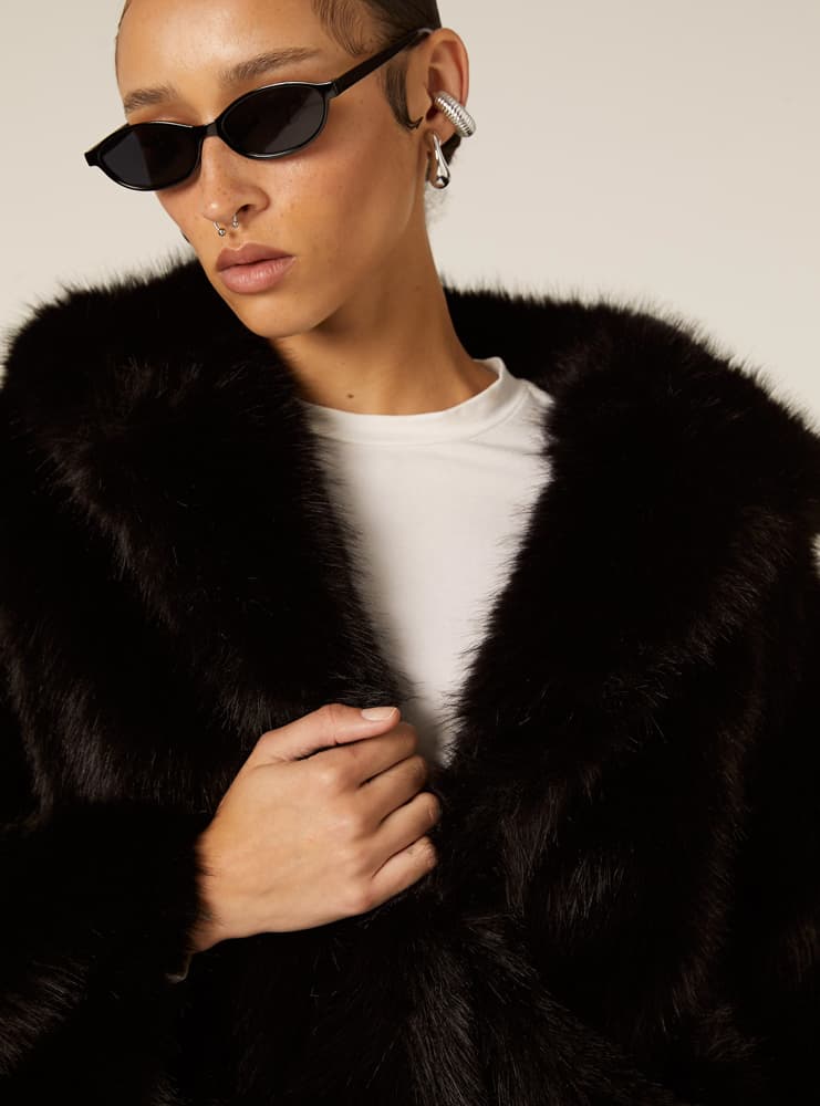 Γυναικεία Eco Γούνα Μαύρη Alcott CP0075DOAX15-BLACK