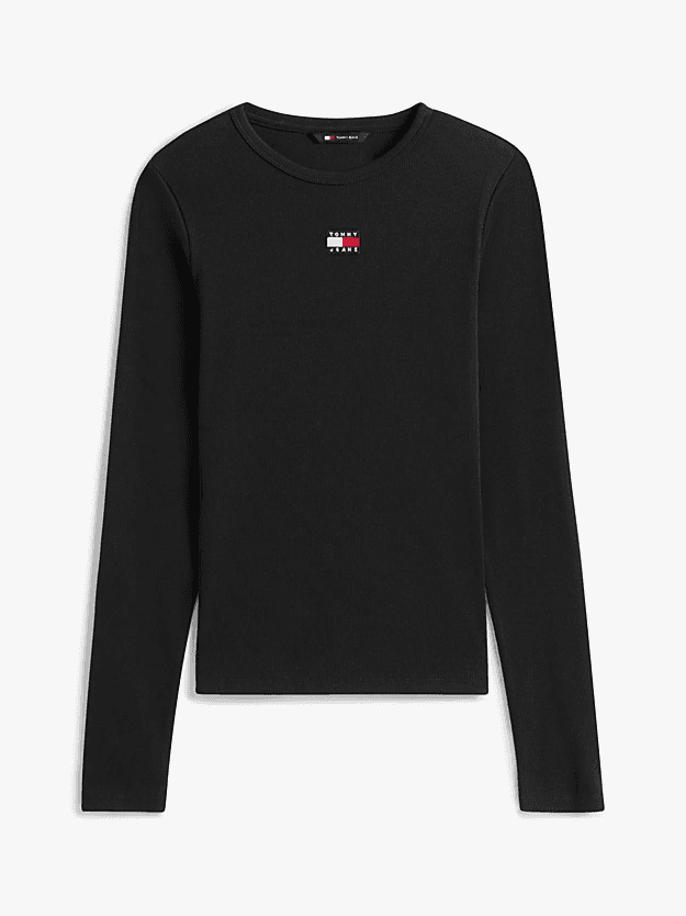 Γυναικείο Slim Μακρυμάνικο T-shirt Μαύρο Tommy Jeans DW0DW20178-BDS