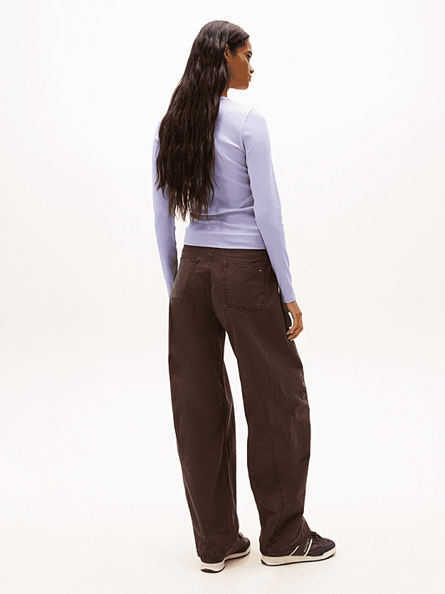 Γυναικείο Slim Μακρυμάνικο T-shirt Λιλά Tommy Jeans DW0DW20178-C5U