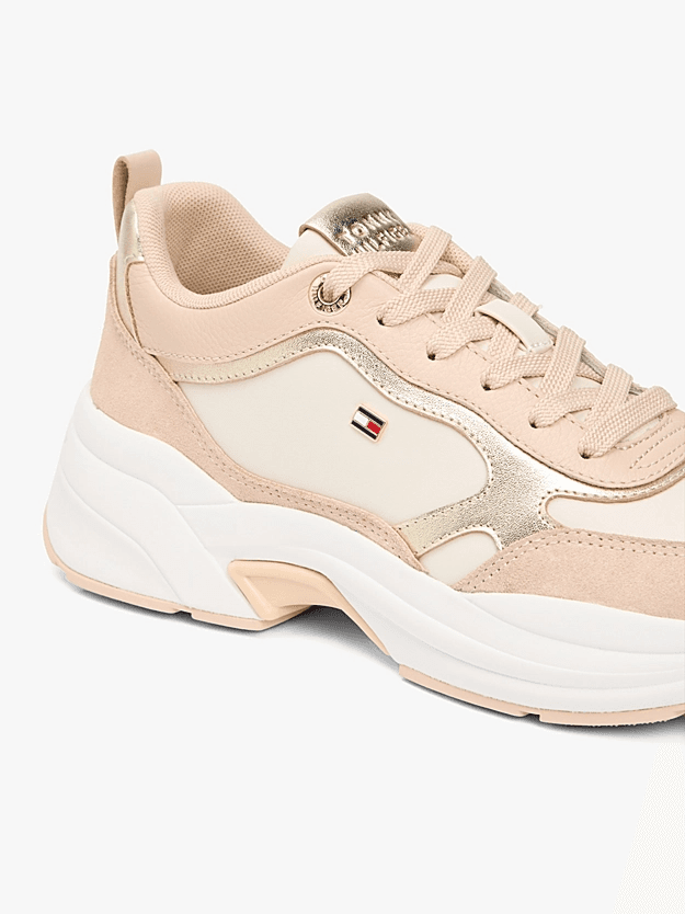 Γυναικεία Δερμάτινα Chunky Runner Sneakers Σομόν Tommy Hilfiger FW0FW09204-0HV