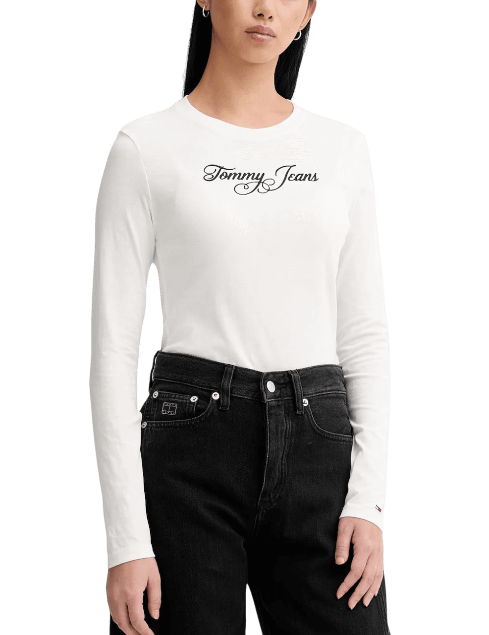Γυναικείο Slim Μακρυμάνικο T-shirt Μαύρο Tommy Jeans DW0DW21844-BDS