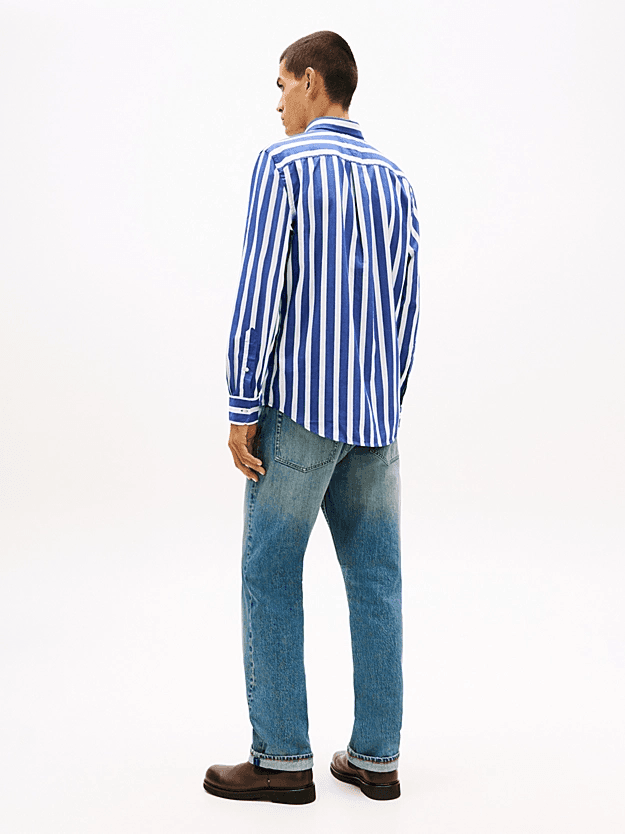 Ανδρικό Ριγέ Πουκάμισο Μπλε Tommy Hilfiger MW0MW41715-0A4