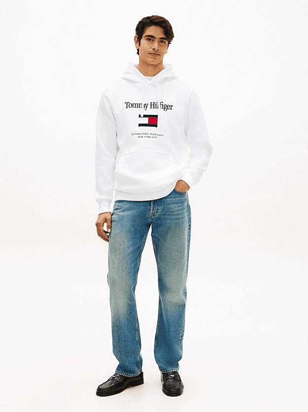 Ανδρικό Φούτερ Λευκό Tommy Hilfiger MW0MW42735-YBR