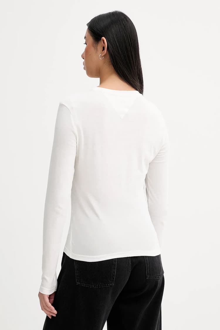 Γυναικείο Slim Μακρυμάνικο T-shirt Λευκό Tommy Jeans DW0DW21844-YBL