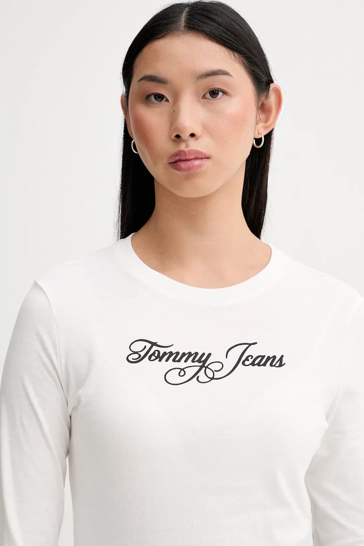 Γυναικείο Slim Μακρυμάνικο T-shirt Λευκό Tommy Jeans DW0DW21844-YBL