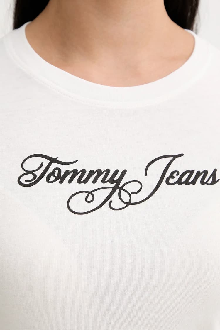 Γυναικείο Slim Μακρυμάνικο T-shirt Λευκό Tommy Jeans DW0DW21844-YBL