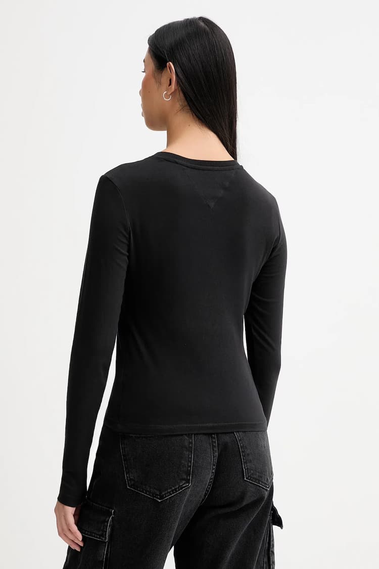Γυναικείο Slim Μακρυμάνικο T-shirt Μαύρο Tommy Jeans DW0DW21844-BDS