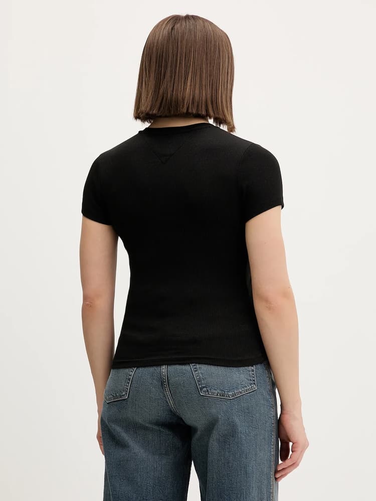 Γυναικείο Slim T-shirt Μαύρο Tommy Jeans DW0DW21838-BDS