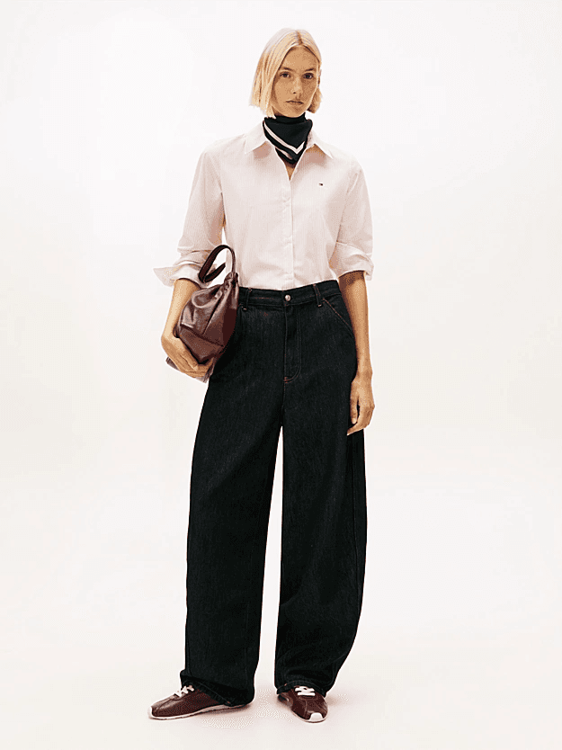 Γυναικείο Ριγέ Πουκάμισο Ροζ Tommy Hilfiger WW0WW47169-0D5