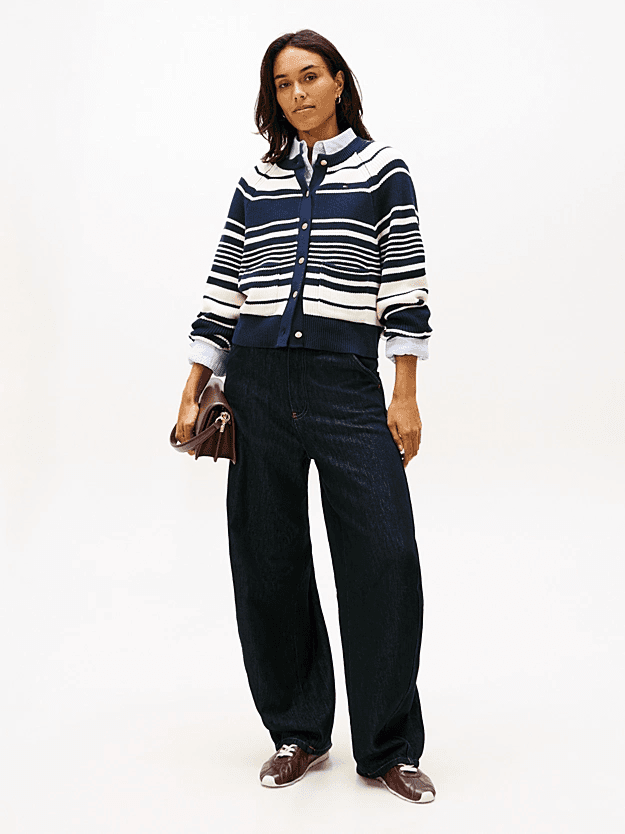 Γυναικεία Ριγέ Ζακέτα Navy Μπλε Tommy Hilfiger WW0WW48795-0AA