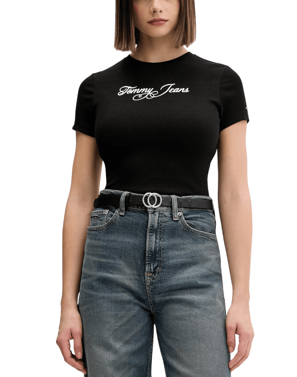 Γυναικείο Slim T-shirt Μαύρο Tommy Jeans DW0DW21838-BDS