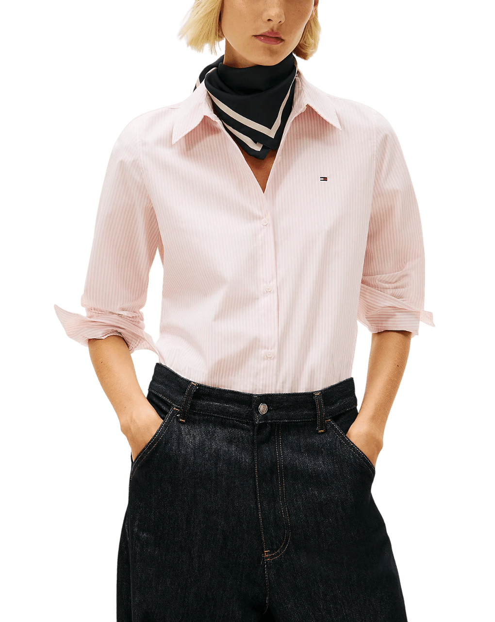 Γυναικείο Ριγέ Πουκάμισο Ροζ Tommy Hilfiger WW0WW47169-0D5