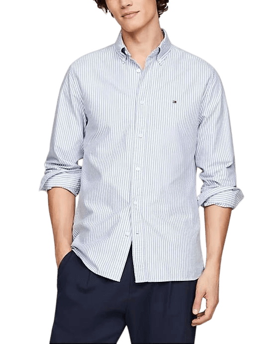 Ανδρικό Ριγέ Πουκάμισο Μπλε Tommy Hilfiger MW0MW36238-0A8