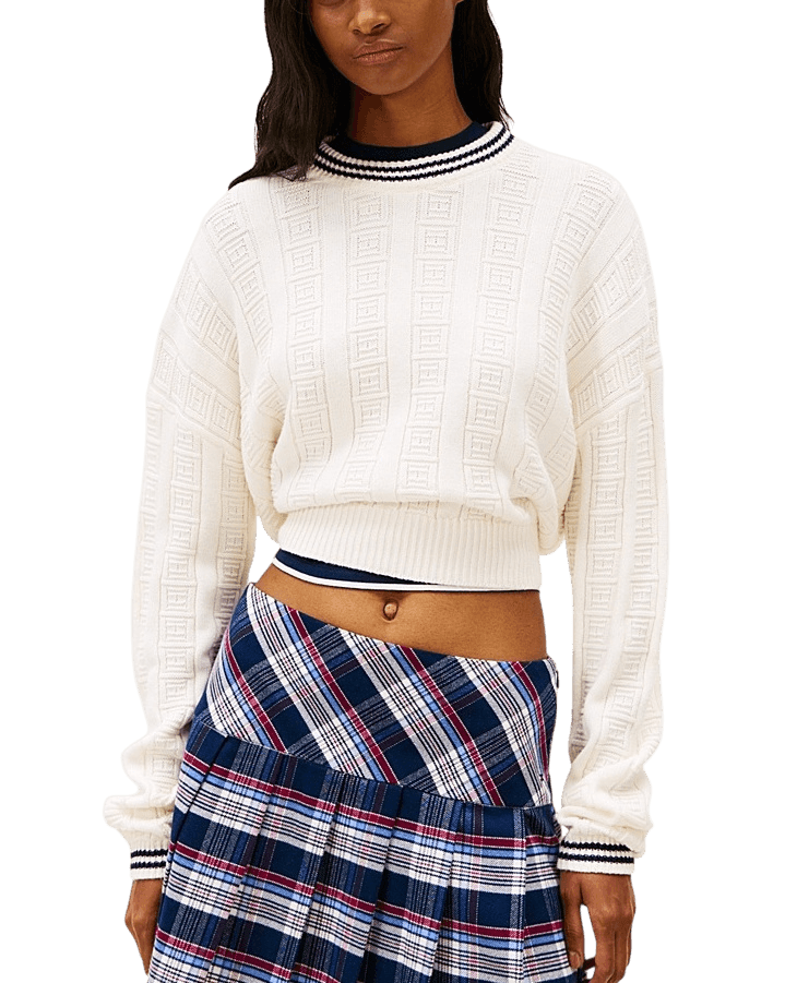 Γυναικείο Boxy Πουλόβερ Off White Tommy Jeans DW0DW22025-YBH