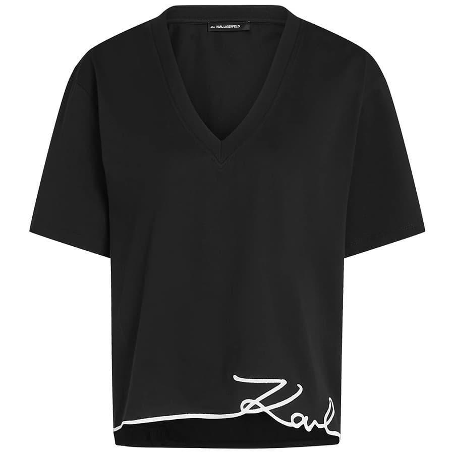 Γυναικείο Signature T-shirt Μαύρο Karl Lagerfeld B1W17031-999 BLACK
