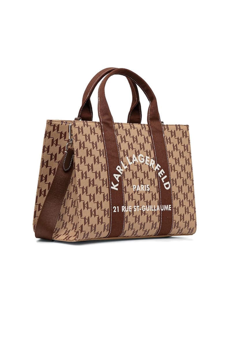 Γυναικεία K/Rsg Tote Τσάντα Καφέ Karl Lagerfeld B1W50021-2LO MONOGRAM NOUGAT