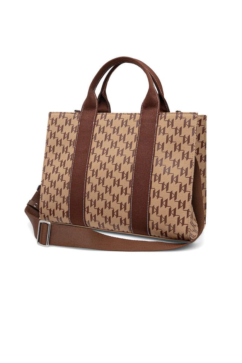 Γυναικεία K/Rsg Tote Τσάντα Καφέ Karl Lagerfeld B1W50021-2LO MONOGRAM NOUGAT