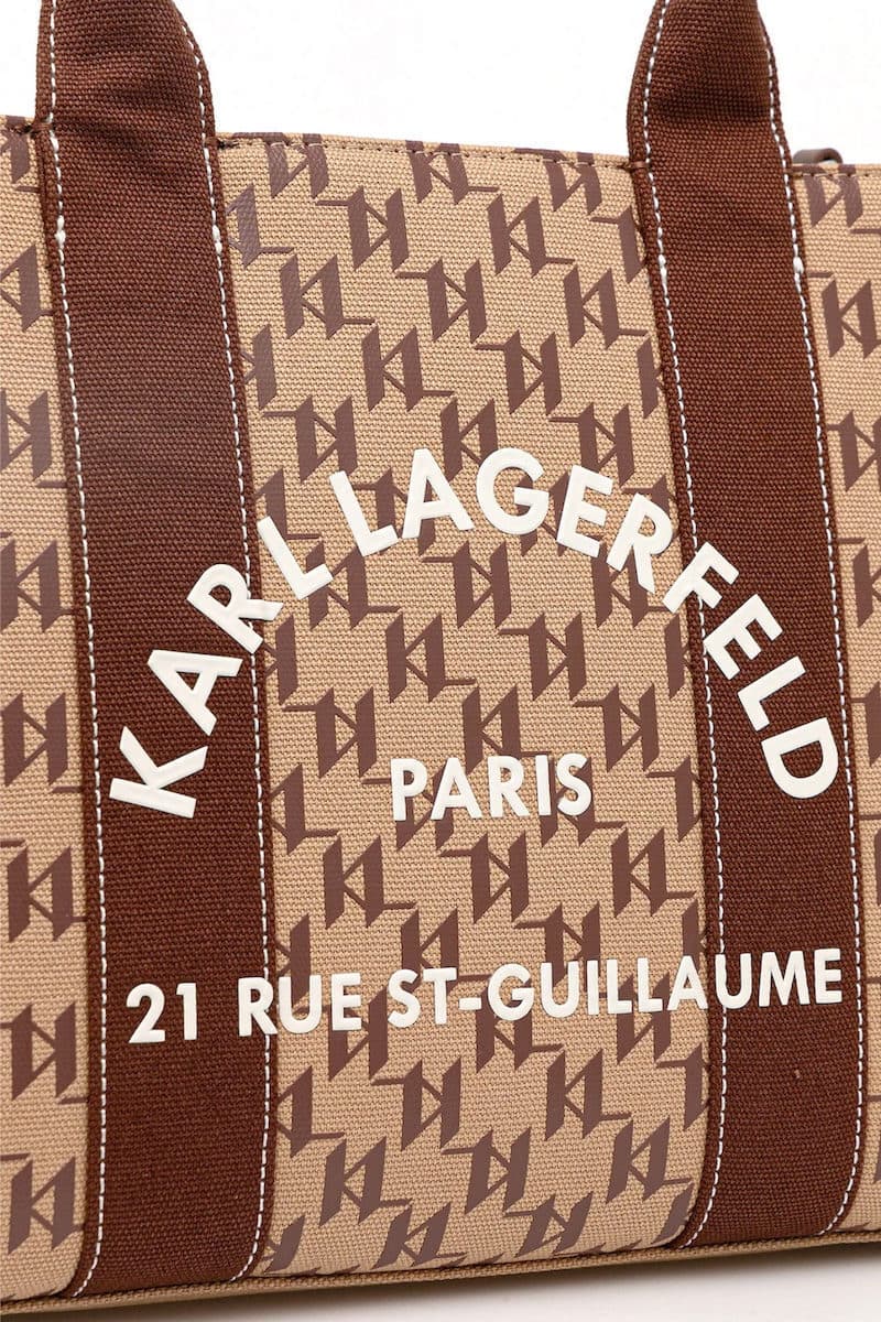 Γυναικεία K/Rsg Tote Τσάντα Καφέ Karl Lagerfeld B1W50021-2LO MONOGRAM NOUGAT