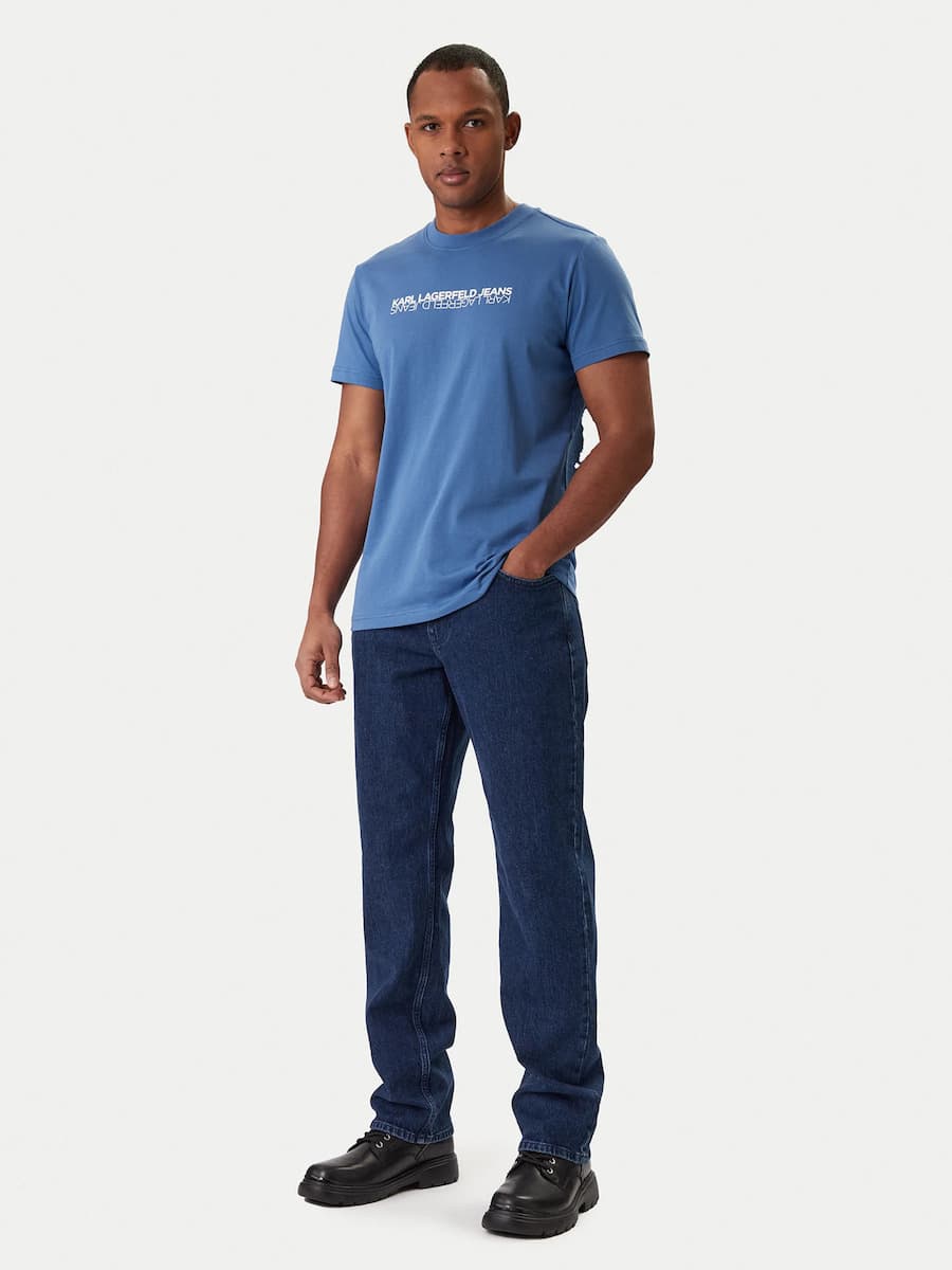 Ανδρικό Slim T-shirt Μπλε Karl Lagerfeld Jeans B1M17063-690 WASHED FEDERAL B