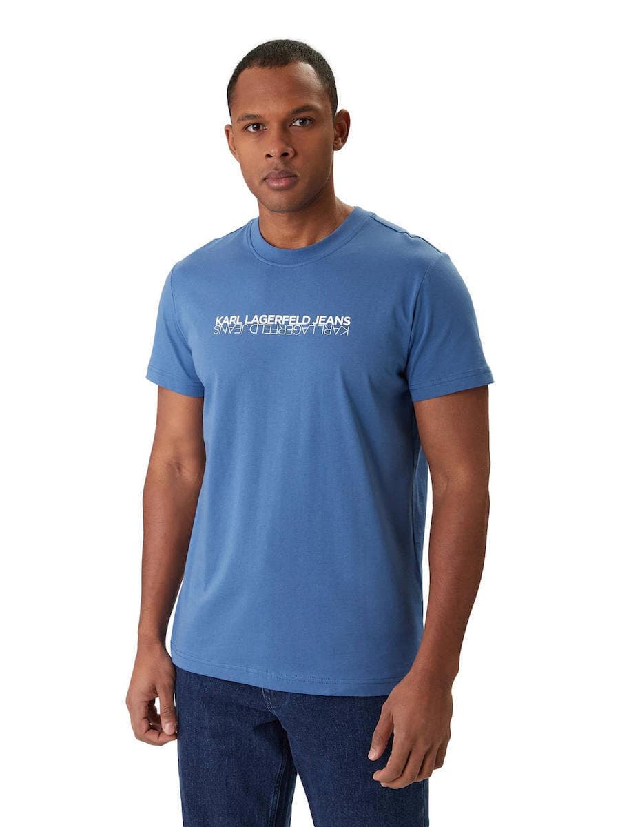 Ανδρικό Slim T-shirt Μπλε Karl Lagerfeld Jeans B1M17063-690 WASHED FEDERAL B