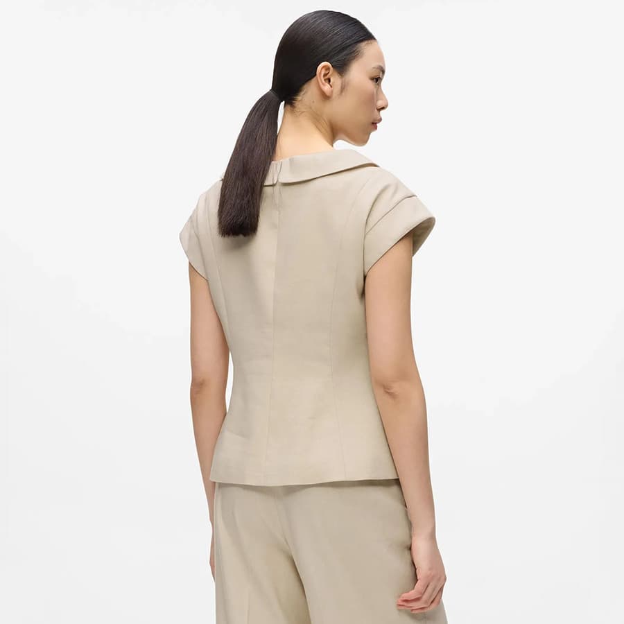 Γυναικείο Κοντομάνικο Σακάκι Μπεζ Karl Lagerfeld B2W14008-2FT SAFARI