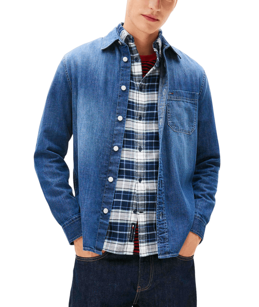 Ανδρικό Τζιν Πουκάμισο Navy Μπλε Tommy Jeans DM0DM22303-1BK
