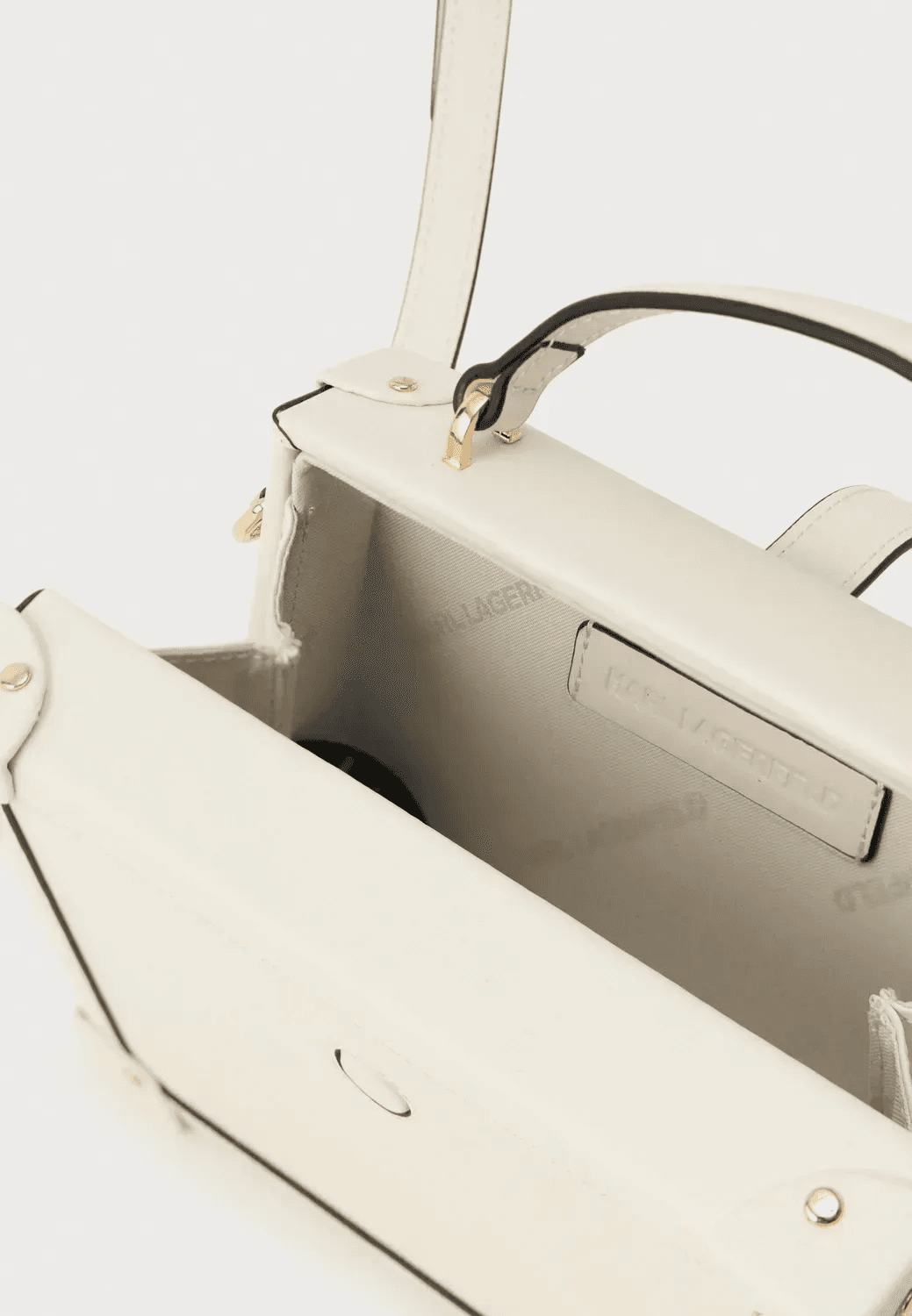 Γυναικεία Δερμάτινη K/Autograph Τσάντα Τσάντα Off White Karl Lagerfeld B1W30100-110 OFF WHITE