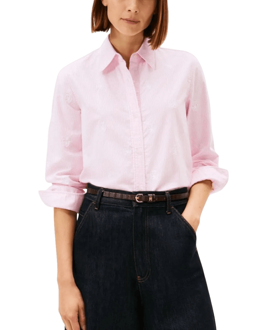 Γυναικείο Ριγέ Πουκάμισο Ροζ Tommy Hilfiger WW0WW49386-04J