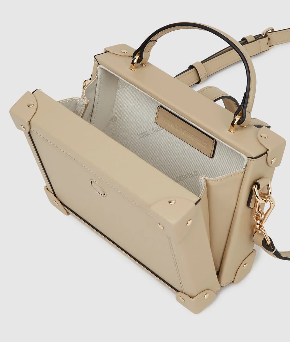 Γυναικεία Δερμάτινη K/Autograph Τσάντα Τσάντα Μπεζ Karl Lagerfeld B1W30100-2FT SAFARI