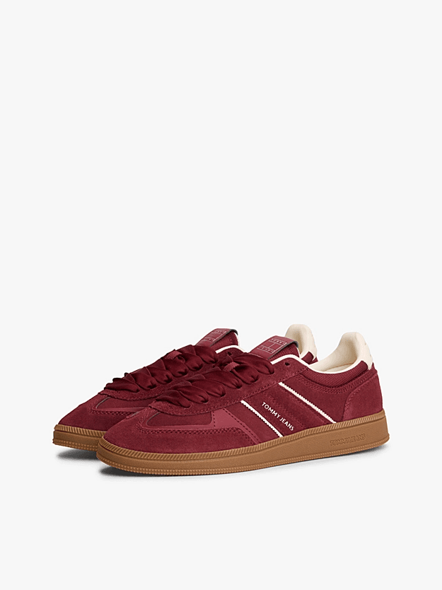 Γυναικεία Δερμάτινα Greenwich Sneakers Μπορντό Tommy Jeans EN0EN02924-XKK